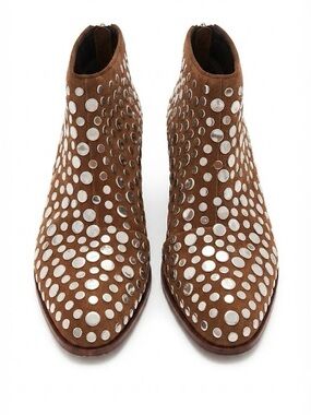 Alexander Wang Brown Studded Suede Ankle Boots - size 40